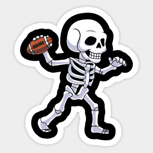 Skeleton American Football Player Halloween Costume Sticker